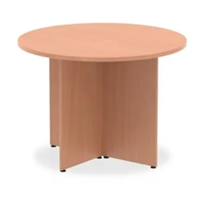 Impulse 1000mm Round Table Beech Top Arrowhead Leg