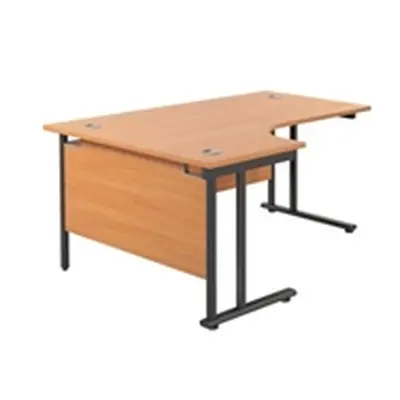 1600X1200 Twin Upright Left Hand Radial Desk Beech-Black