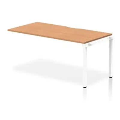 Evolve Single Ext Kit White Frame Bench Desk 1600 Oak - BE310