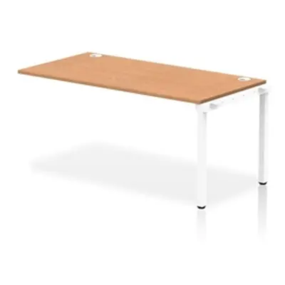 Impulse Bench Single Row Ext Kit 1600 White Frame Bench Desk Oak