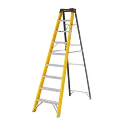 Climb-It Glass Fibre Swingback Stepladder; 8 Tread; 150kg Yellow/Black