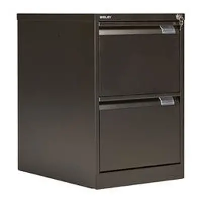 Bisley Double Filing Cabinet Black 2 Drawer - bs2e