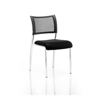 Brunswick Visitor Chair Black Fabric Without Arms Chrome Frame