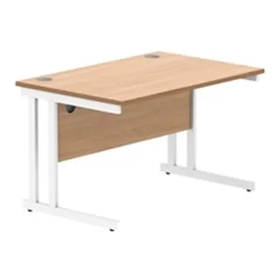 Office Rectangular Desk Steel Double Cantilever 1200X800 Beech/White