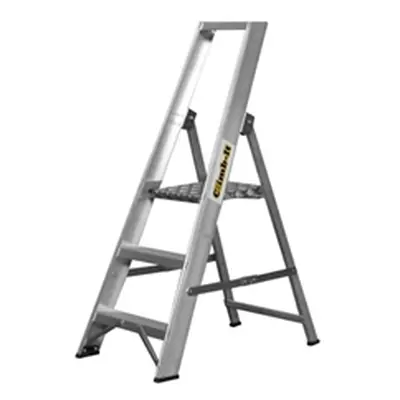 Climb-It Aluminium Platform Stepladder; 3 Tread; 150kg; Silver