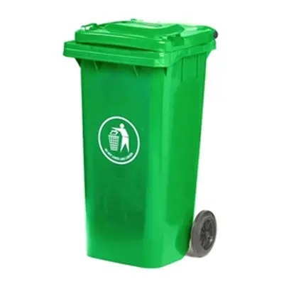 Wheelie Bin; 120L; 30% Recycled Polyethylene; Green