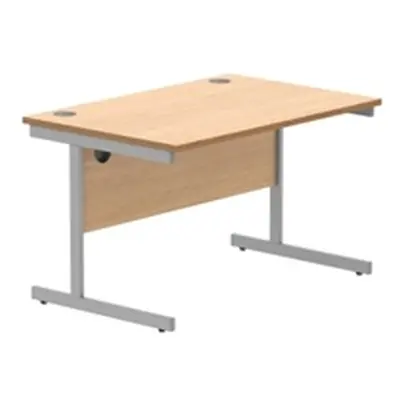 Office Rectangular Desk Steel Single Cantilever 1200X800 Beech/Silver