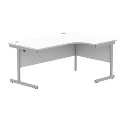 Office RH Corner Desk Steel Single Cantilever 1600X1200 White/Silver