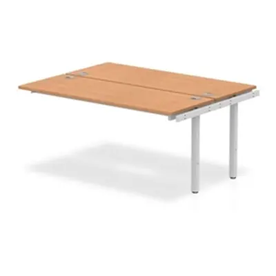 Impulse Bench B2B Ext Kit 1600 Silver Frame Office Bench Desk Oak