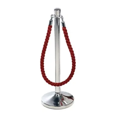 Obex Barriers Stainless Steel Top Hat Head Post with Red Rope