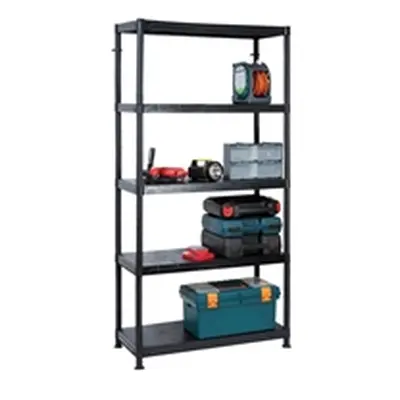 Barton 5 Tier Plastic Shelving 1840x900x400mm Black G09045