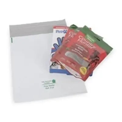 75% REC POLYMAILER OPAQUE PJ3 75MU WHITE 250 X 310 MM + 75MM LIP 100/P