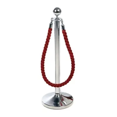 Obex Barriers Stainless Steel Ball Head Post with Red Rope