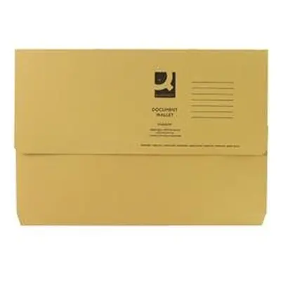 Q-Connect Document Wallet Foolscap Yellow (Pack of 50) Ref KF23017