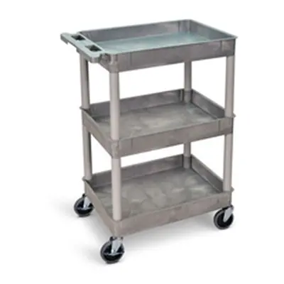 Super Strength Multi Purpose Trolley; 3 Trays; Swivel Castors; Grey