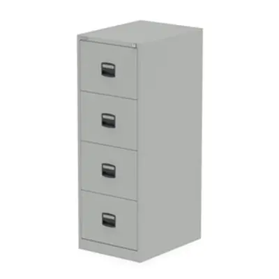 Qube by Bisley 4 Drawer Filing Cabinet Goose Grey