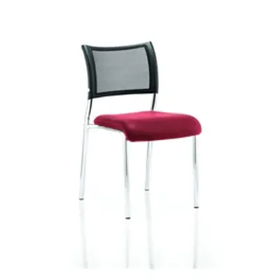 Brunswick Visitor Chair Cherry Colour Seat Chrome Frame Wit