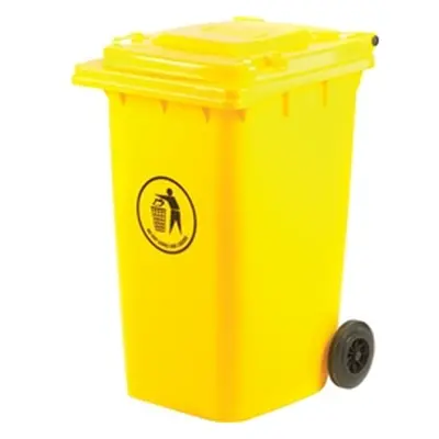 Wheelie Bin; 240L; 100% Virgin Polyethylene; Yellow