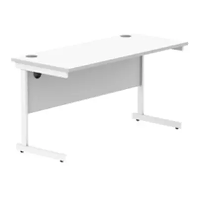 Office Rectangular Desk Steel Single Cantilever 1400X600 White/White