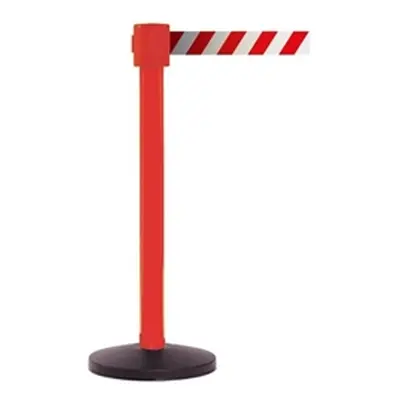 Obex Safety Belt Barrier 10600 mm; Red Post; Red/White Chevron