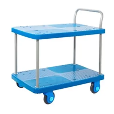 Proplaz Super Silent Two Tier Trolley; Silent Castors; 300kg Blue/Grey