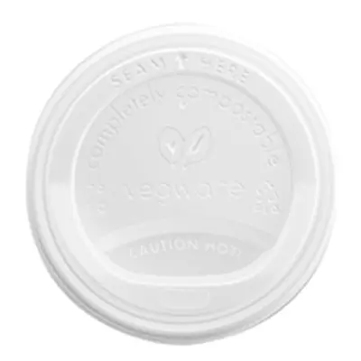 Vegware Hot Cup Lid 8oz 79-Series White (Pack of 1000) VLID79S