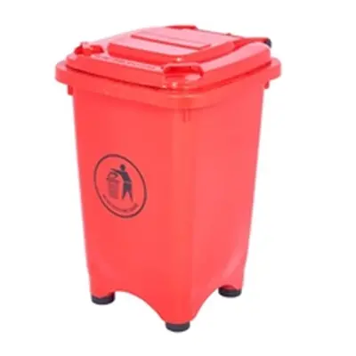 Static Bin; 50L; 30% Recycled Polyethylene; Red/Orange