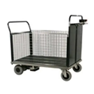 Powered Platform Truck - Steel End with 2 Mesh Sides & Opp End - Large