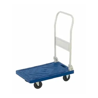 Folding Platform Trolley; 600 x 385 x 820; Fixed/Swivel Castors; Blue