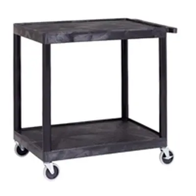 Super Strength Multi Purpose Trolley; 2 Shelves; Swivel Castors; Black