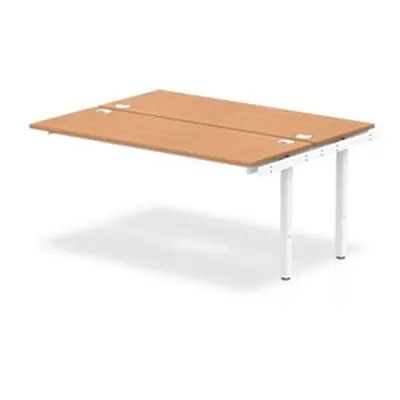 Impulse Bench B2B Ext Kit 1600 White Frame Office Bench Desk Oak