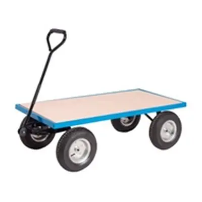 General Purpose Truck; Plywood Base with Pneumatic Wheels; Blue/Veneer