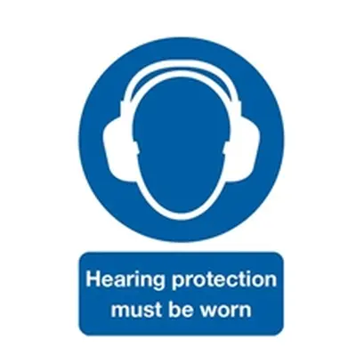 Safety Sign Hearing Protection Must be Worn A4 PVC