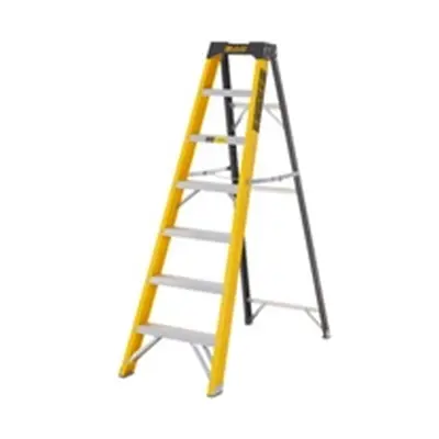 Climb-It Glass Fibre Swingback Stepladder; 6 Tread; 150kg Yellow/Black