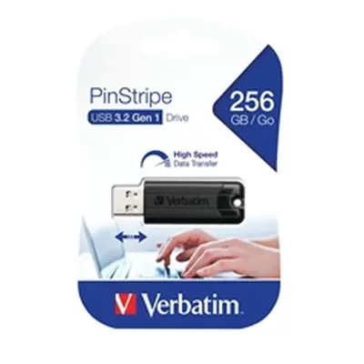 Verbatim Black Pinstripe 256GB USB 3.0 Flash Drive 49320