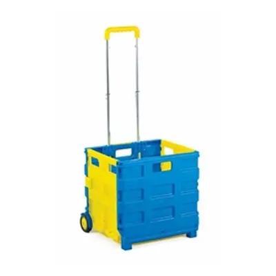 Proplaz Folding Box Truck; Fixed Wheels; Plastic; 25kg; Blue/Yellow