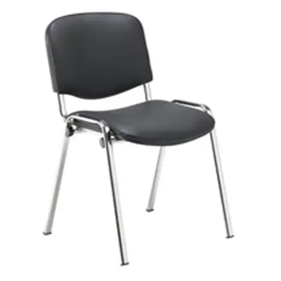 Club Stacking Chair PU - Chrome Frame - Black - CH0503PU