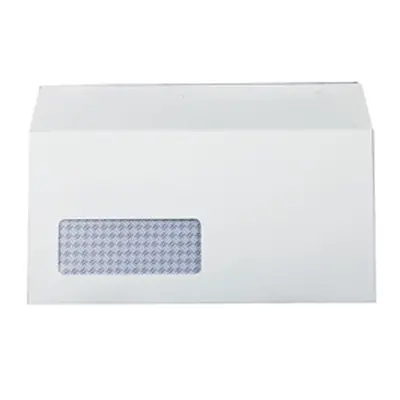 Q-Connect DL Envelopes Window Self Seal 100gsm White (Pack - KF3515