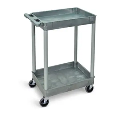 Super Strength Multi Purpose Trolley; 2 Trays Swivel Castors 50kg Grey