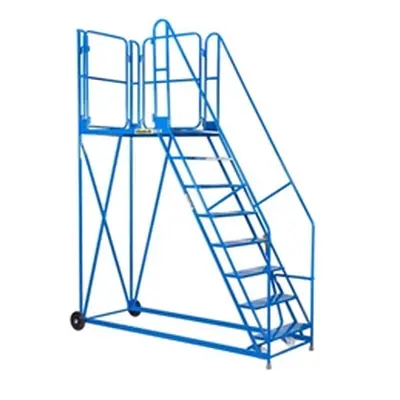 Work Platform - Stand. Incline - 1200mm Platform - 9 Tread - Blue