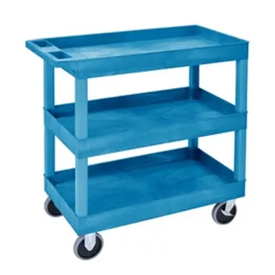 Super Strength Multi Purpose Trolley; 3 Trays; Swivel Castors; Blue