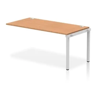 Impulse Bench Single Row Ext Kit 1600 Silver Frame Bench Desk Oak