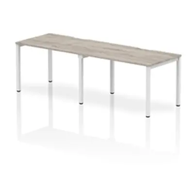 Evolve Plus 1200mm Single Row 2 Person Desk Grey Oak Top White Frame