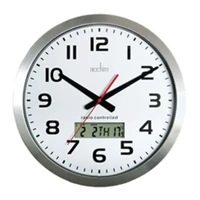 Acctim Meridian Radio Controlled Wall Clock Aluminium