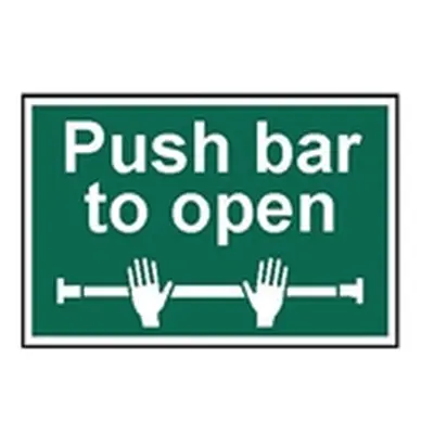 Spectrum Safety Sign Push Bar To Open PVC 300x200mm 1523