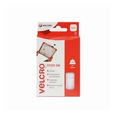 Velcro Stick On Squares 25mm White (Pack of 24) VEL-EC60235