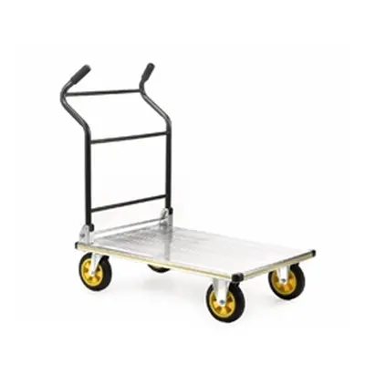 Ergonomic Folding Handles Platform Trolley Castors Silver/Black/Yellow