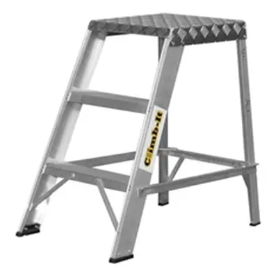 Climb-It Aluminium Library Step; 4 Tread; 150kg; Silver