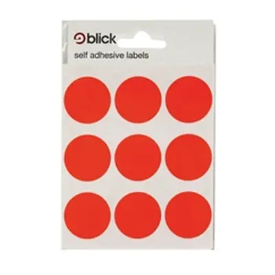 Blick Coloured Labels in Bags Round 29mm Dia 36 Per Bag Red (720 Pack)