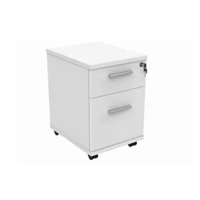 Mobile Under Desk Office Storage Unit 2 Drawers Arctic White